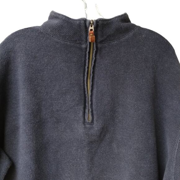 Woolrich Men's 1/4 zip Pullover 100% cotton Sweater - XL - Blue - Made in India - Picture 7 of 10